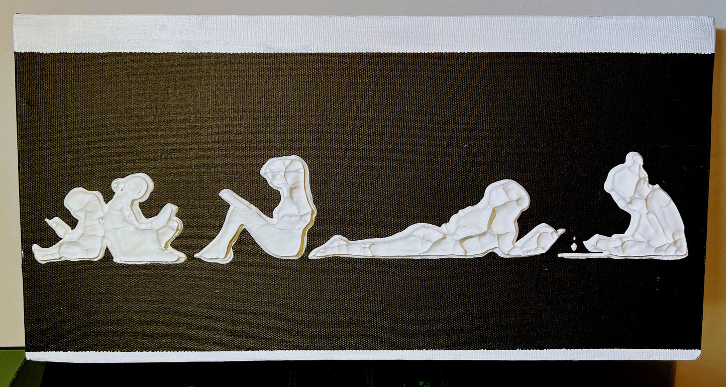 Tableau sur toile Acrylique la lectrice monochrome
